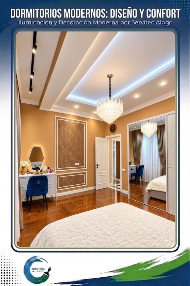 Habitación con pared de color